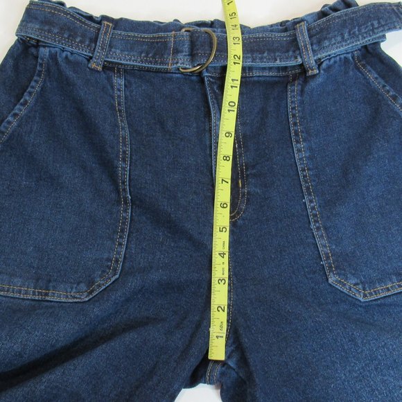 Time and Tru Women's Paperbag Belted Denim Jeans Size 12 - Picture 13 of 15